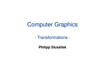 Computer Graphics  - Transformations -  Philipp Slusallek  Vector Space  Math recap  3D