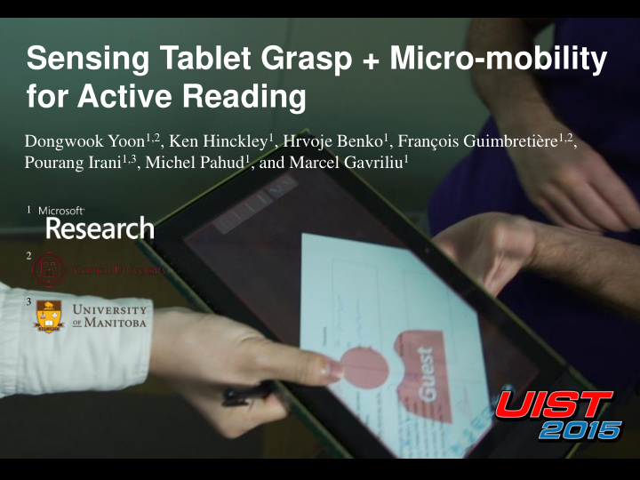sensing tablet grasp micro mobility for active reading