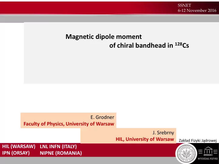 of chiral bandhead in 128 cs