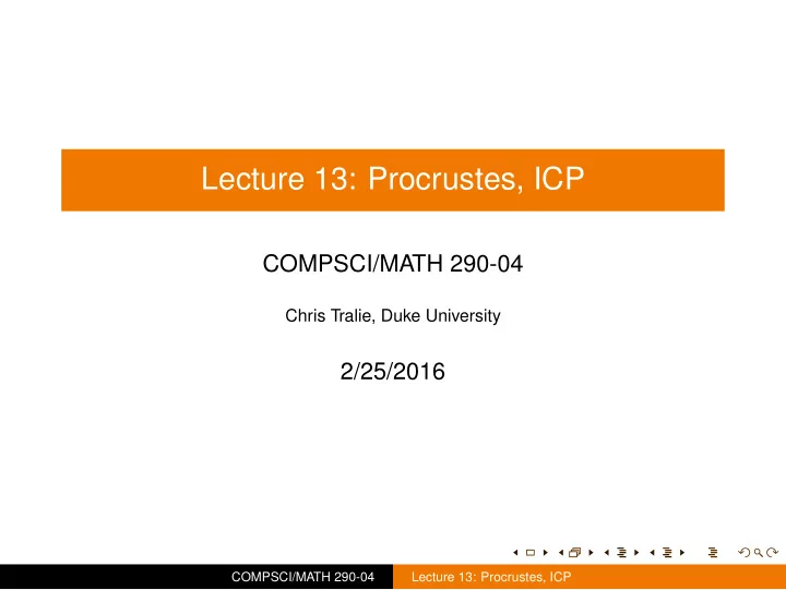 lecture 13 procrustes icp