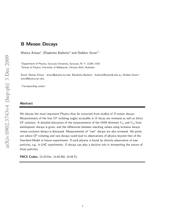 arXiv:0902.3743v4  [hep-ph]  3 Dec 2009 1 Department of Physics, Syracuse University, Syracuse, N.