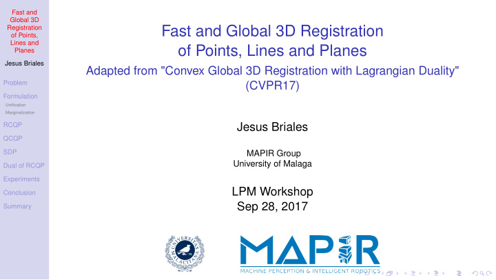 fast and global 3d registration