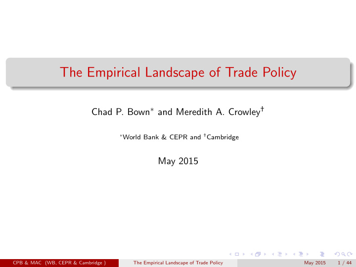 the empirical landscape of trade policy