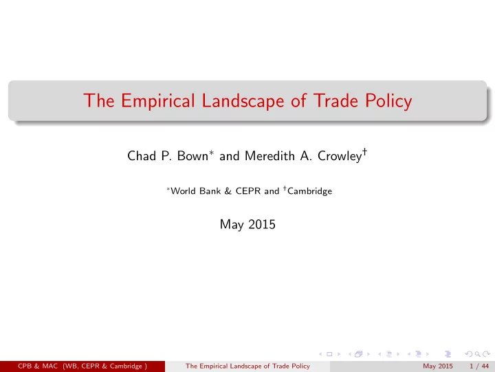 the empirical landscape of trade policy