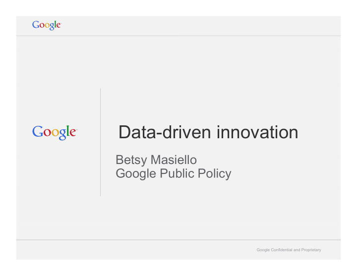 data driven innovation