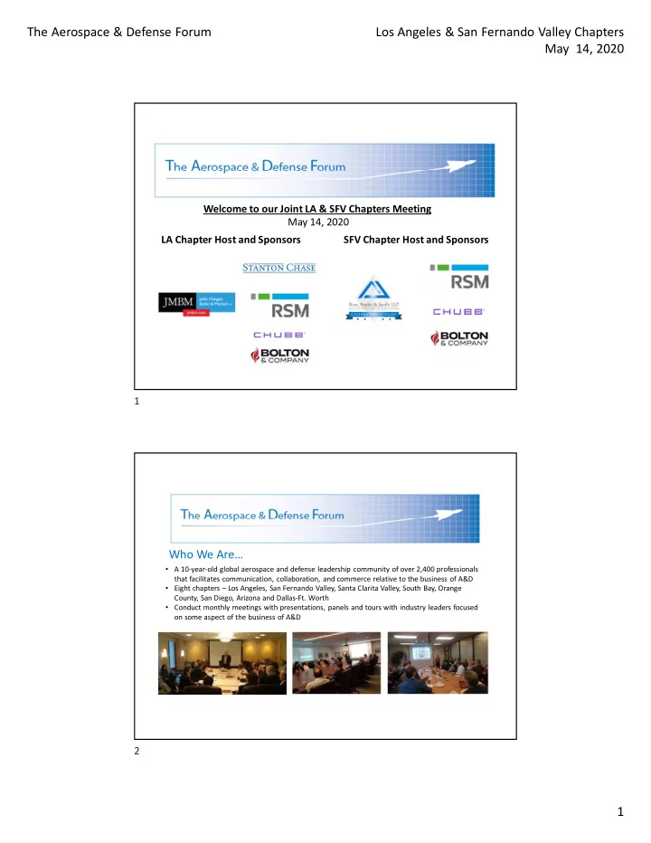 the aerospace defense forum los angeles san fernando