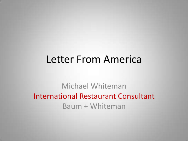 letter from america