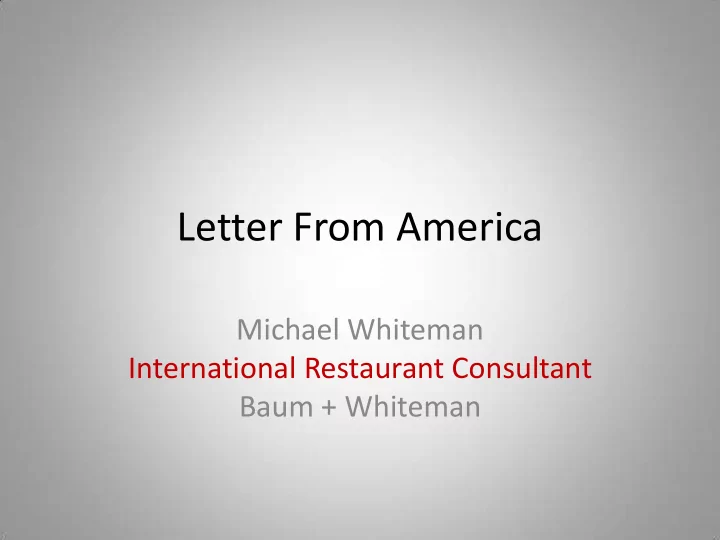 letter from america