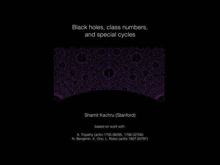 black holes class numbers and special cycles