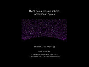 Black holes, class numbers,  and special cycles  1.3  1.2  1.1  1  0.9  -0.4  -0.2  0.2  0.4