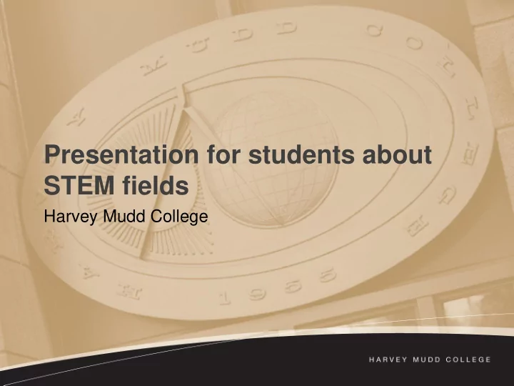 presentation for students about