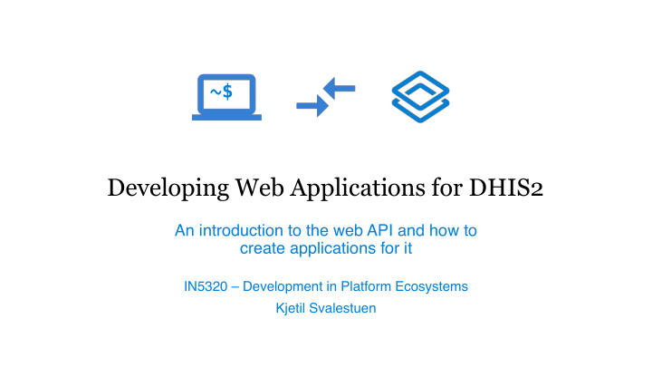 developing web applications for dhis2