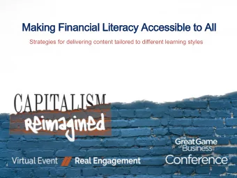 Making Financial Literacy Accessible to All  Strategies for delivering content tailored to