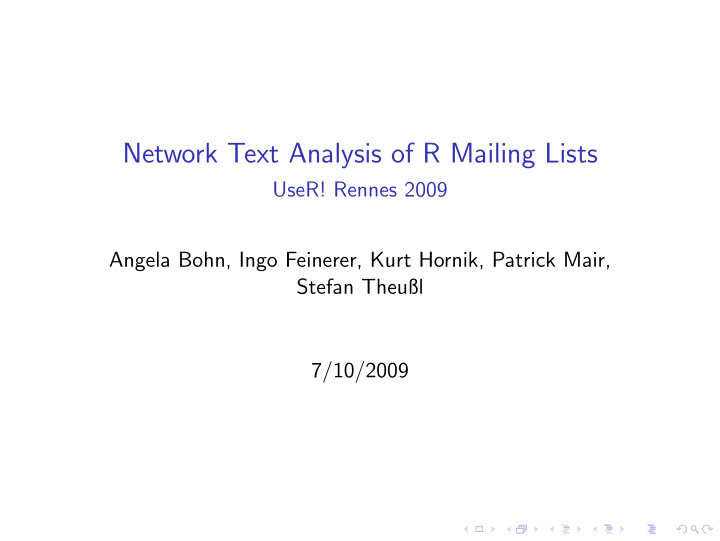network text analysis of r mailing lists