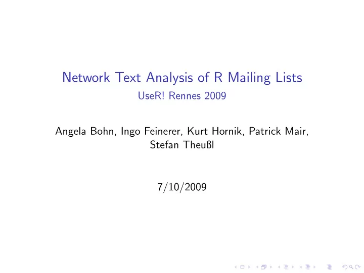 network text analysis of r mailing lists