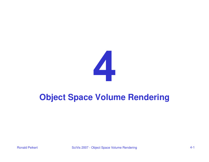 object space volume rendering