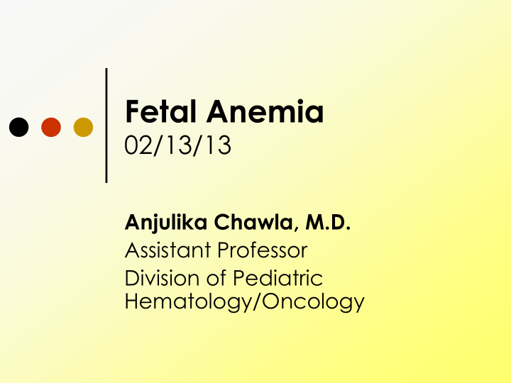 fetal anemia
