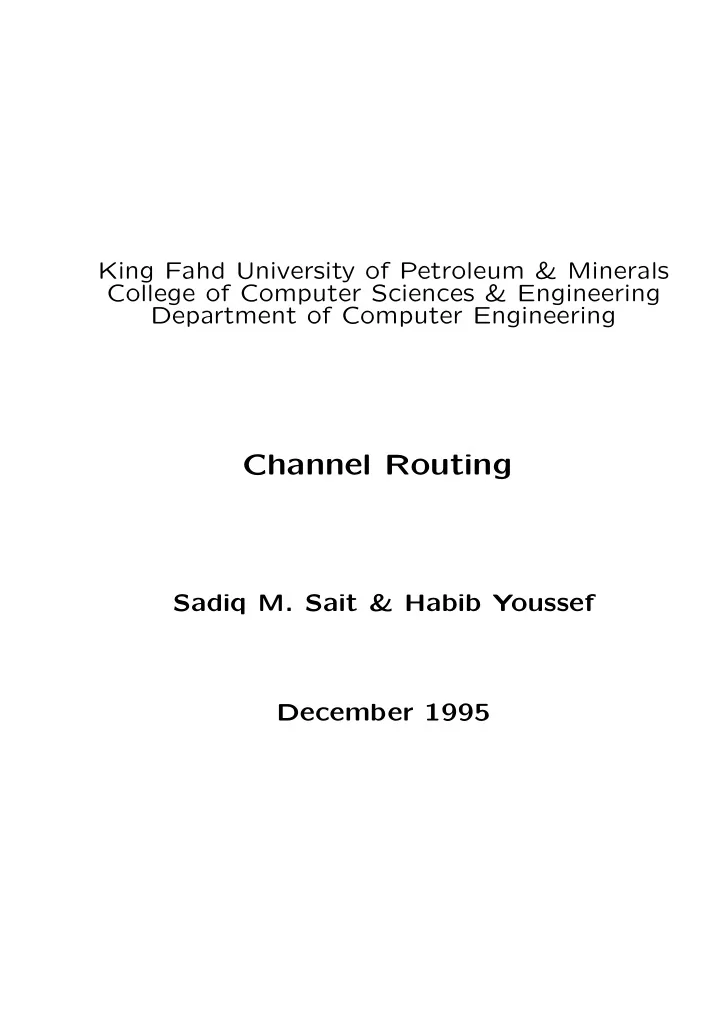 channel routing