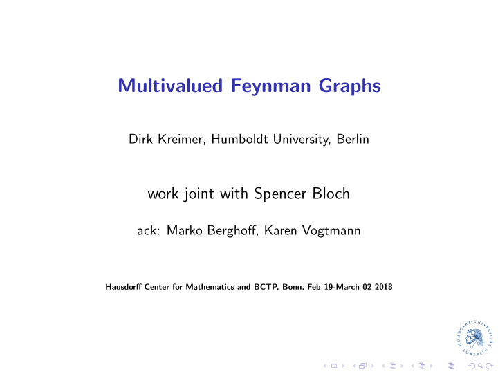 multivalued feynman graphs