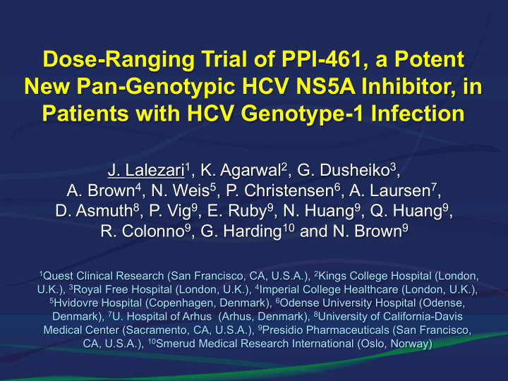dose ranging trial of ppi 461 a potent new pan genotypic