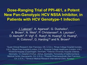 Dose-Ranging Trial of PPI-461, a Potent  New Pan-Genotypic HCV NS5A Inhibitor, in  Patients with