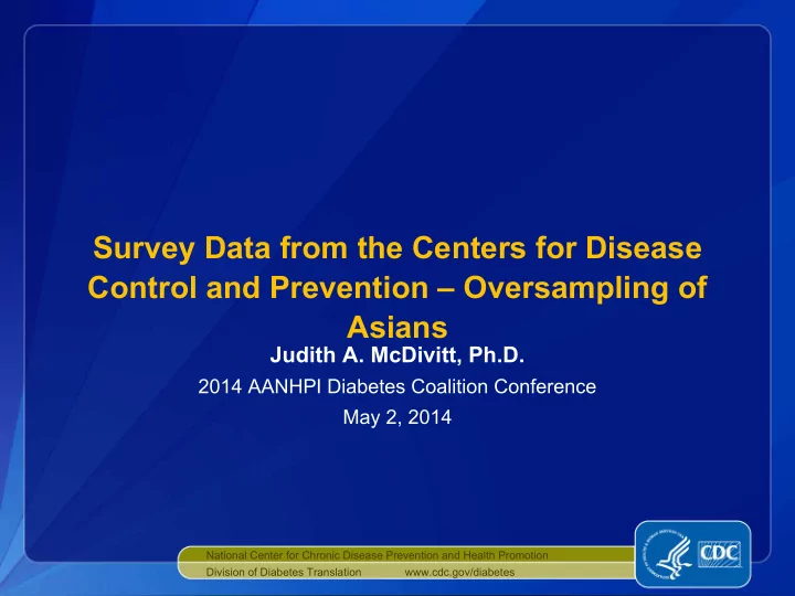 survey data from the centers for disease control and