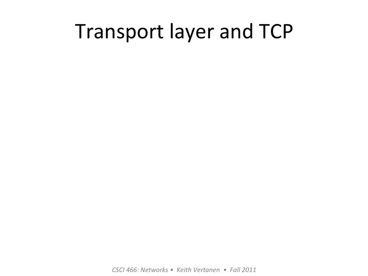 transport layer and tcp