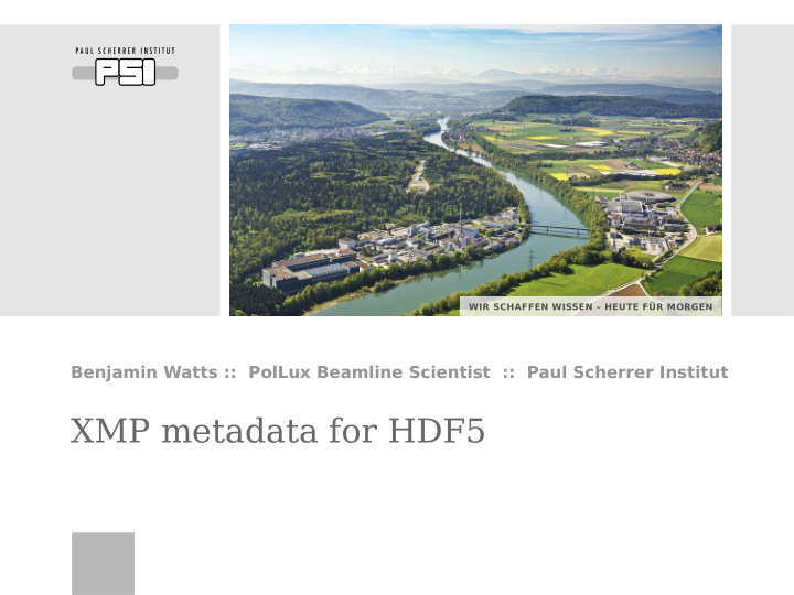 xmp metadata for hdf5 motivation
