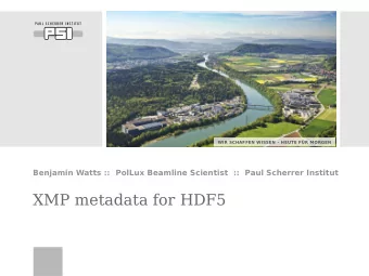 XMP metadata for HDF5  Motivation  Thumbnail Previews    Sorting data fjles is much easier with