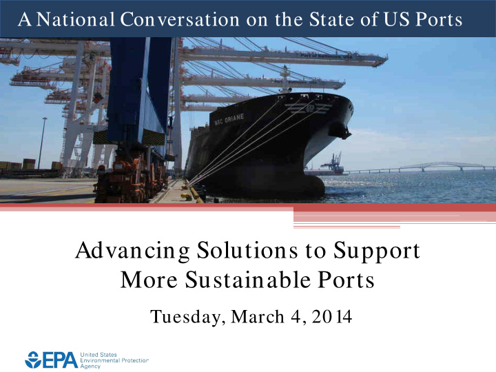 advancing solutions to support more sustainable ports