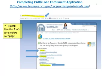 Completing CARB Loan Enrollment Application  1