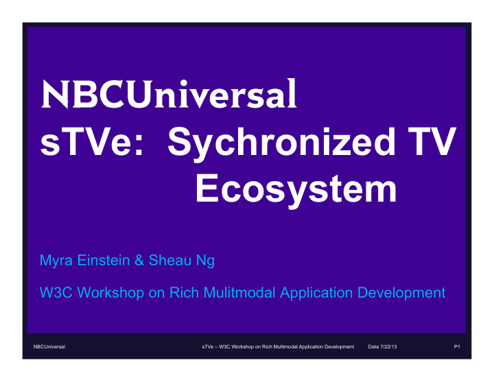 stve sychronized tv ecosystem