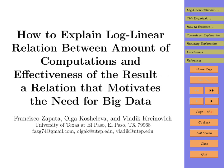 how to explain log linear