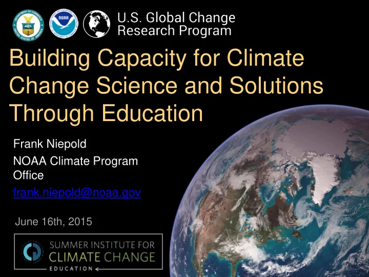 building capacity for climate