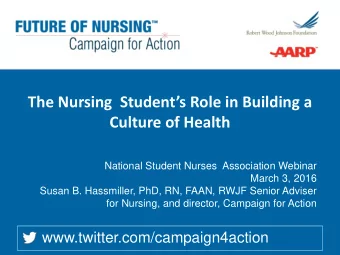 The Nursing  Students Role in Building a Culture of Health  National Student Nurses  Association