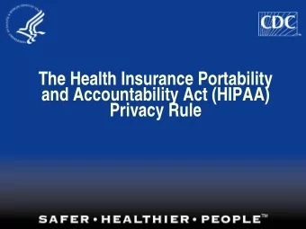 The Health Insurance Portability  and Accountability Act (HIPAA)  Privacy Rule  Provisions  Sets