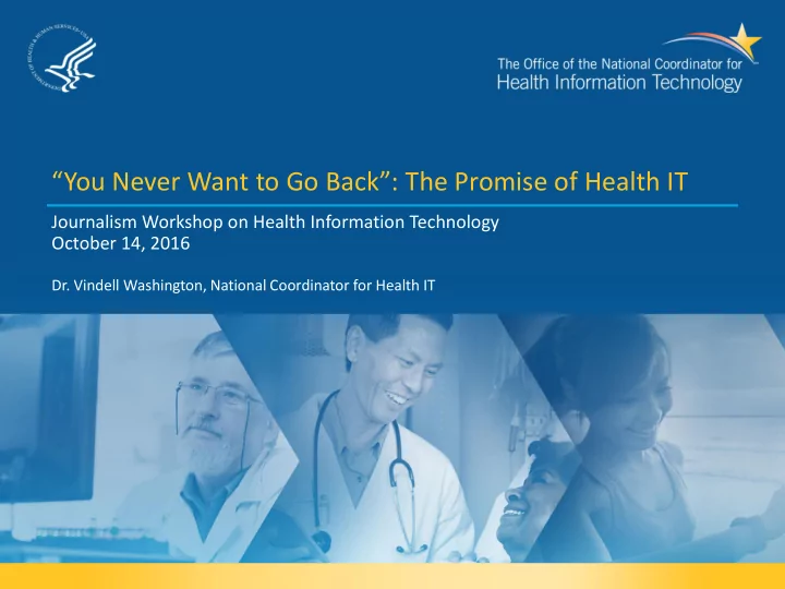 you never want to go back the promise of health it