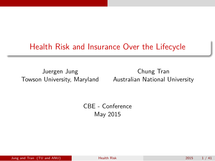 health risk and insurance over the lifecycle