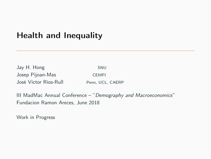 health and inequality