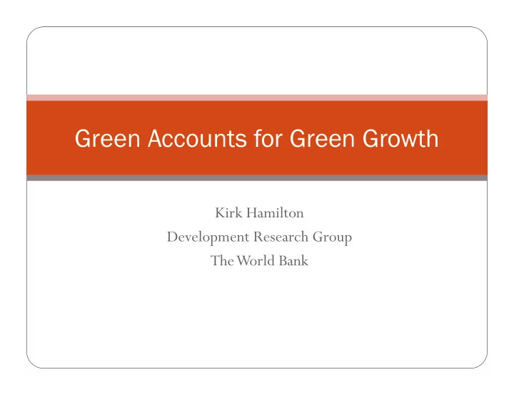 green accounts for green growth