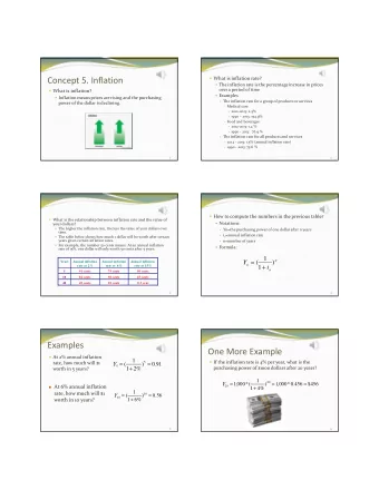 Concept 5. Inflation  What is inflation rate?  The inflation rate is the percentage increase