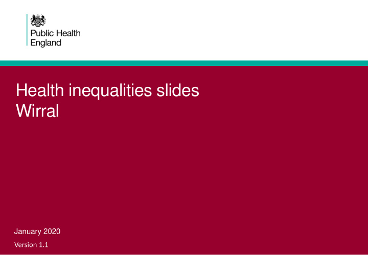 health inequalities slides wirral