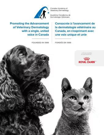 Promoting the Advancement  Consacre  lavancement de  of Veterinary Dermatology  la