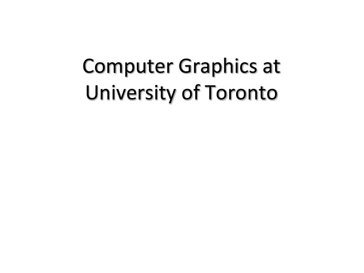 computer graphics at