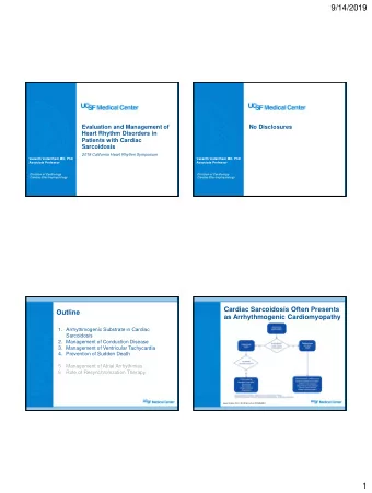 9/14/2019  Evaluation and Management of  No Disclosures  Heart Rhythm Disorders in  Patients with