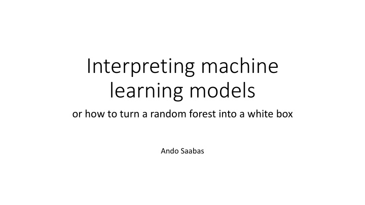 interpreting machine learning models