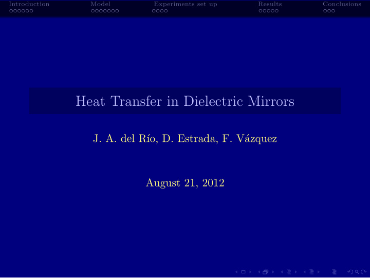 heat transfer in dielectric mirrors