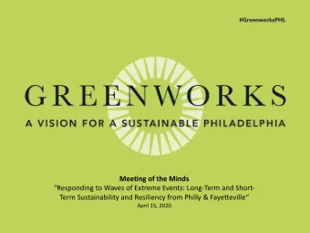 Meeting of the Minds  &quot;Responding to Waves of Extreme Events: Long-Term and Short-  Term