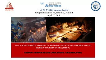 UNU-WIDER Seminar Series  Katajanokanlaituri 6B, Helsinki, Finland  April 17, 2019  MEASURING