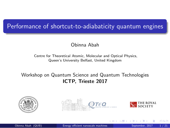 performance of shortcut to adiabaticity quantum engines